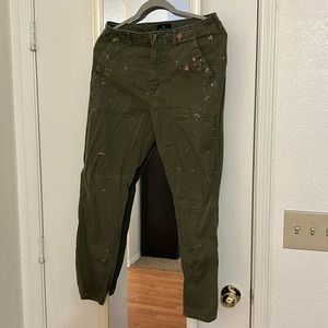 American Eagle “Boy Crop” Stretch “Painters” “Army Green” cargo pants